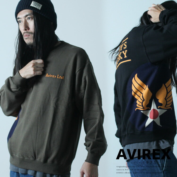 ★SALE｜AVIREX 公式通販｜クラシック クルースウェット COW / L/S CLASSIC CREW SWEAT COW(アビレックス アヴィレックス)メンズ 男性※セール品につき交換 返品不可