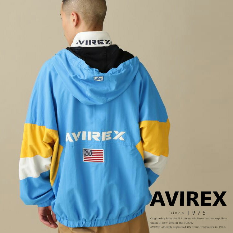 ★SALE｜【AVIREX】BAGGY FIT HOODED TEAM JACKET / バギーフィット フーディー チーム ジャケット※セール品につき交換 返品不可