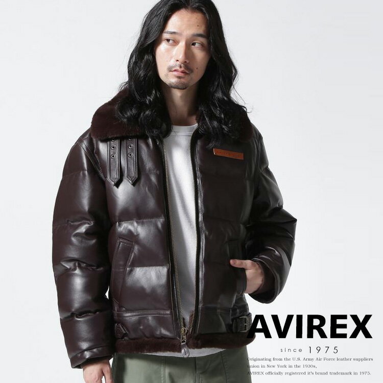 AVIREX 公式通販｜LEATHER DOWN BOMBER JACKET / レザー ダウン ボマー ジャケット(アビレックス アヴィレックス)メンズ 男性