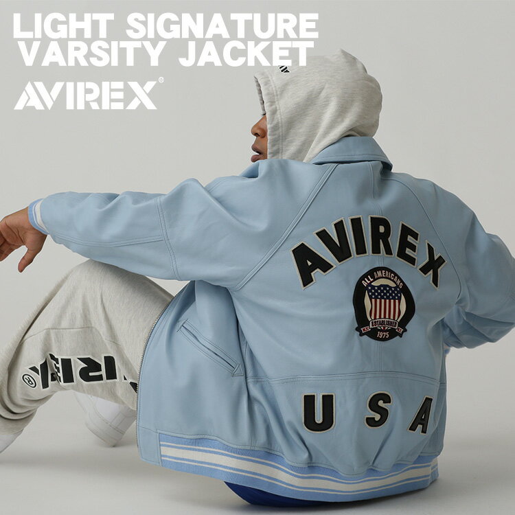 アヴィレックス スタジャン メンズ AVIREX 公式通販｜LIGHT SIGNATURE VARSITY JACKET/ライト シグネチャー バーシティー ジャケット(アビレックス アヴィレックス)メンズ 男性