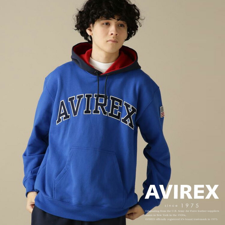 ★SALE｜AVIREX 公式通販｜ARCH LOGO COLOR HOOD L/S PARKA / アーチ ロゴ カラー フード パーカー(アビレックス アヴィレックス)メンズ 男性※セール品につき交換 返品不可
