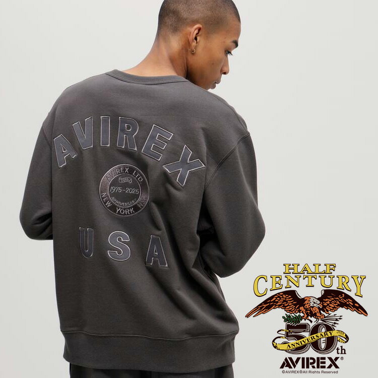 樂天商城 - AVIREX 公式通販｜AVIREX 50th VARSITY CREWNECK SWEAT/バーシティ クルーネック スウェット(アビレックス アヴィレックス)メンズ 男性