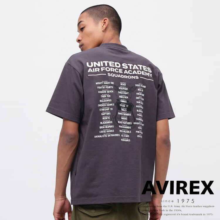 ★SALE｜AVIREX 公式通販｜USAFA SQUADRONS EMBROIDERY T-SHIRT / 刺繍 半袖Tシャツ(アビレックス アヴィレックス)メンズ 男性※セール品につき交換 返品不可