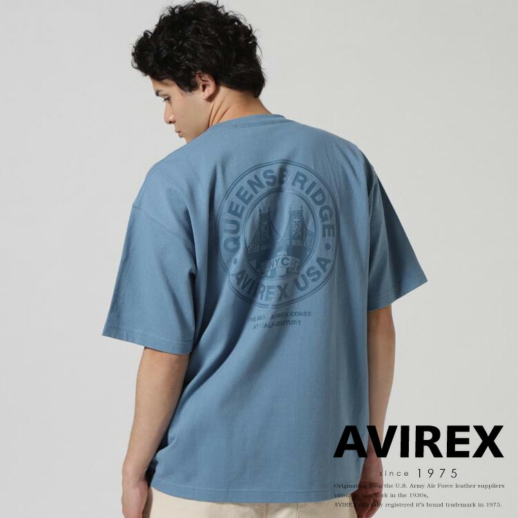 ★SALE｜AVIREX 公式通販｜CIRCLE LOGO T-SHIRT QUEENS BRIDGE / サークルロゴ 半袖Tシャツ(アビレックス アヴィレックス)メンズ 男性※セール品につき交換 返品不可