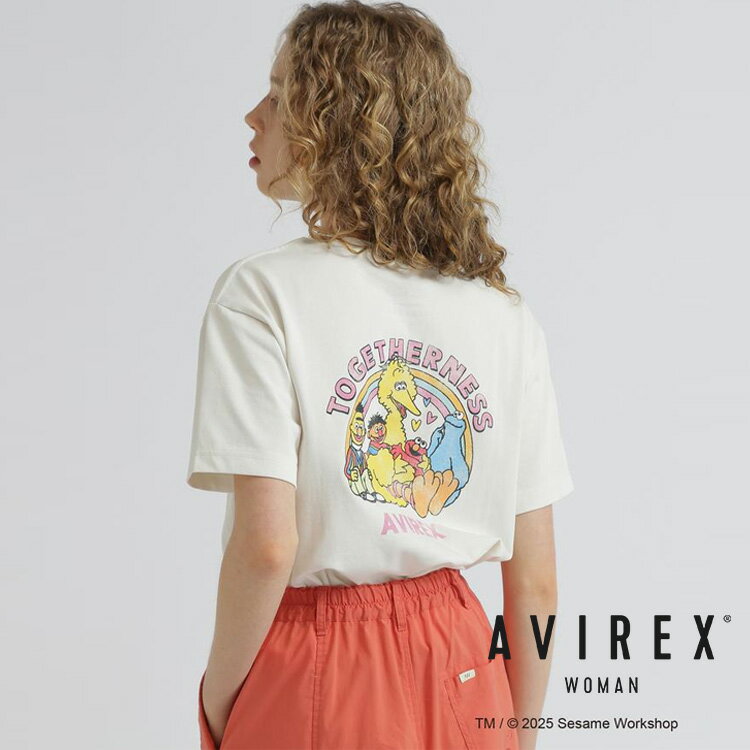 ★SALE｜AVIREX 公式通販《SESAME STREET meets AVIREX》TOGETHERNESS T-SHIRT/トゥゲザネス T(アビレックス アヴィレックス)レディース 女性※セール品につき交換 返品不可