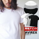 AVIREX ʔ́EDAILY WEAR/IC |  VlbN uTVc S/S V NECK RIB T-SHIRT(ArbNX/ABbNX)(6143501/617351)Y j