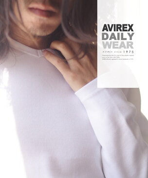 AVIREX 公式通販・DAILY WEAR |デイリーウエアーをアップデート!!抗菌・防臭効果で気になるニオイをシャットアウト!!長袖 Vネック Tシャツ L/S V NECK T-SHIRT(アビレックス/アヴィレックス)(6153480/617394)