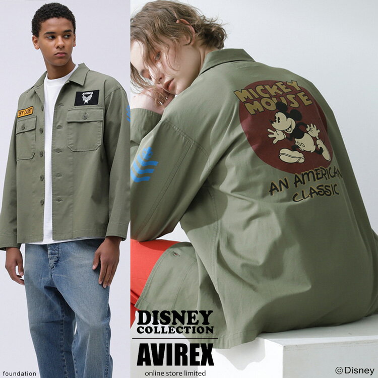 AVIREX 公式通販｜《Disney Collection》《直営店限定》UTILITY SHIRT MICKEY / ユーティリティシャツ ミッキー / ディズニー(アビレックス アヴィレックス)メンズ 男性 レディース 女性 男女兼用 ユニセックスのサムネイル