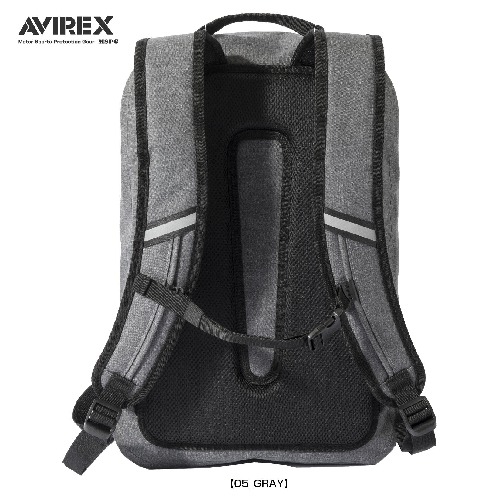 A2M7001 WARTER-PLOOF BACK PACK アビレックス 防水仕様バックパック (25リットル) ライディング バイク ツーリング 全天候型 リフレキサイトワッペン ワンデイ ツーリング 収納力 耐久性