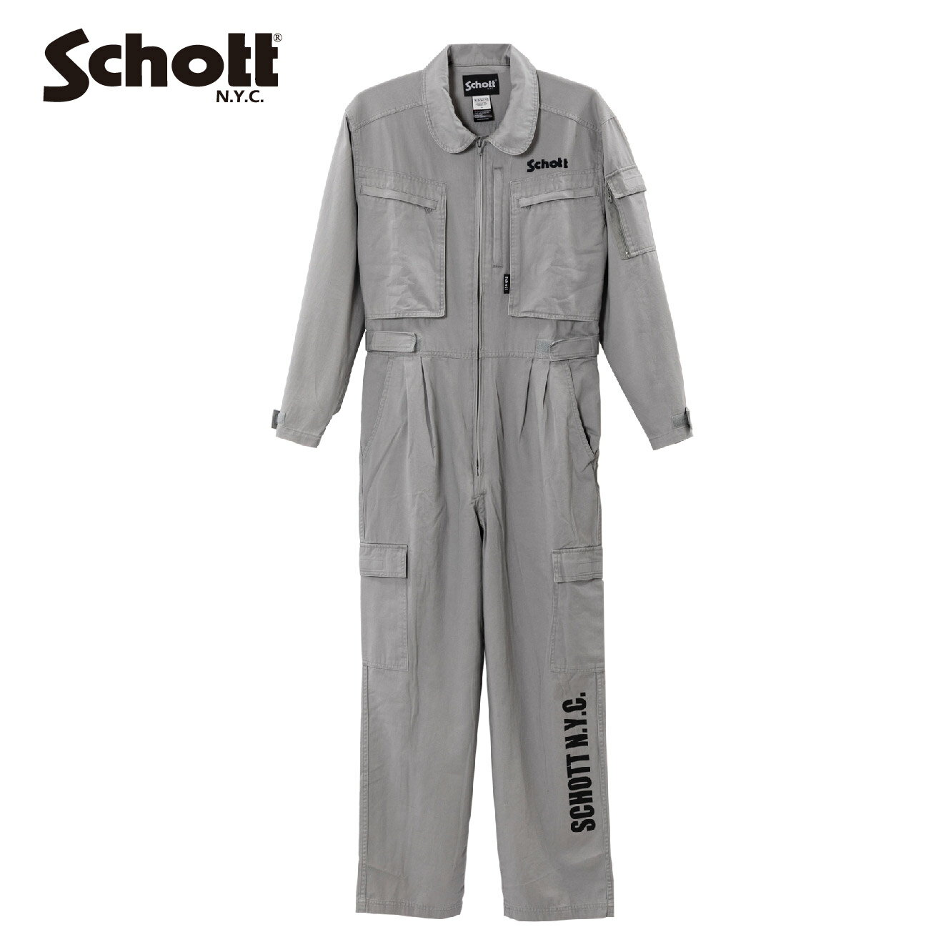 20％OFF S2K3501 SCHOTT MECHANIC SUIT ショット メカニックスーツ バイク 車 整備 ツナギ 多機能ポケット 耐久性 ゆ…