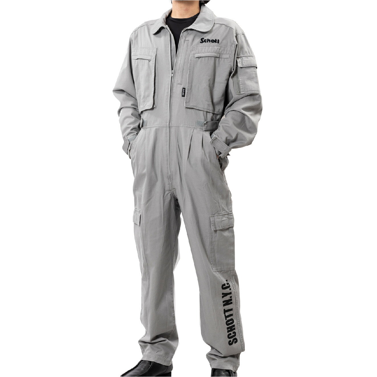 S2K3501 SCHOTT MECHANIC SUIT ショット メカニックスーツ バイク 車 整備 ツナギ ...