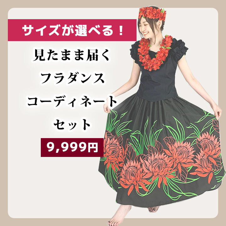 【数量限定！中身が見える福袋】【送料無料】フラコーデセット [5041] フラダンス 衣装 セット 福袋 コーディネート お得 限定 安い フラ ダンス フラ衣装 フラダンス衣装 スカート フラダンスドレス フラダンススカート フラスカート レイ