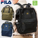 FILA バッグ メンズ FILA ガバッと開くデイパック 70063 リュック レディース メンズ 男女兼用 バックパック リュック 鞄 カバン バッグ 手提げ 2way サイドポケット A4 大容量 黒 ネイビー ブラック フィラ FILA ナイロン 口金 口枠