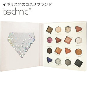 【ビューティー・コスメ】16色のアイシャドウパレット グラムロック Z1775 ▼ technic GLAMRock テクニック コスメティクス アイシャドウ パレット アイメイク ラメ グリッター シアー マット キラキラ 発色 グラデーション クルエルティフリー ブラウン