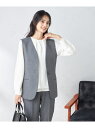 【SALE/50%OFF】【洗える/イージーケア/毛玉になりにくい/ストレッチ/吸水速乾】ツイード調ペプラムジレ a.v.v アー・ヴェ・ヴェ スーツ・フォーマ...