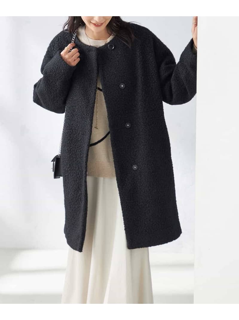 【SALE／37%OFF】ループカーリーコート a.v.v アー・ヴェ・ヴェ ジャケット・アウター ノーカラージャ..