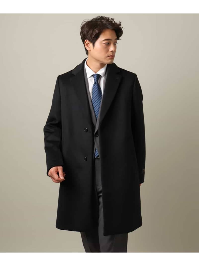 【SALE／43%OFF】【ストレッチ】ウールチェスターコート a.v.v アー・ヴェ・ヴェ ジャケット・アウター チェスターコート ネイビー ブラック【RBA_E】【送料無料】[Rakuten Fashion]