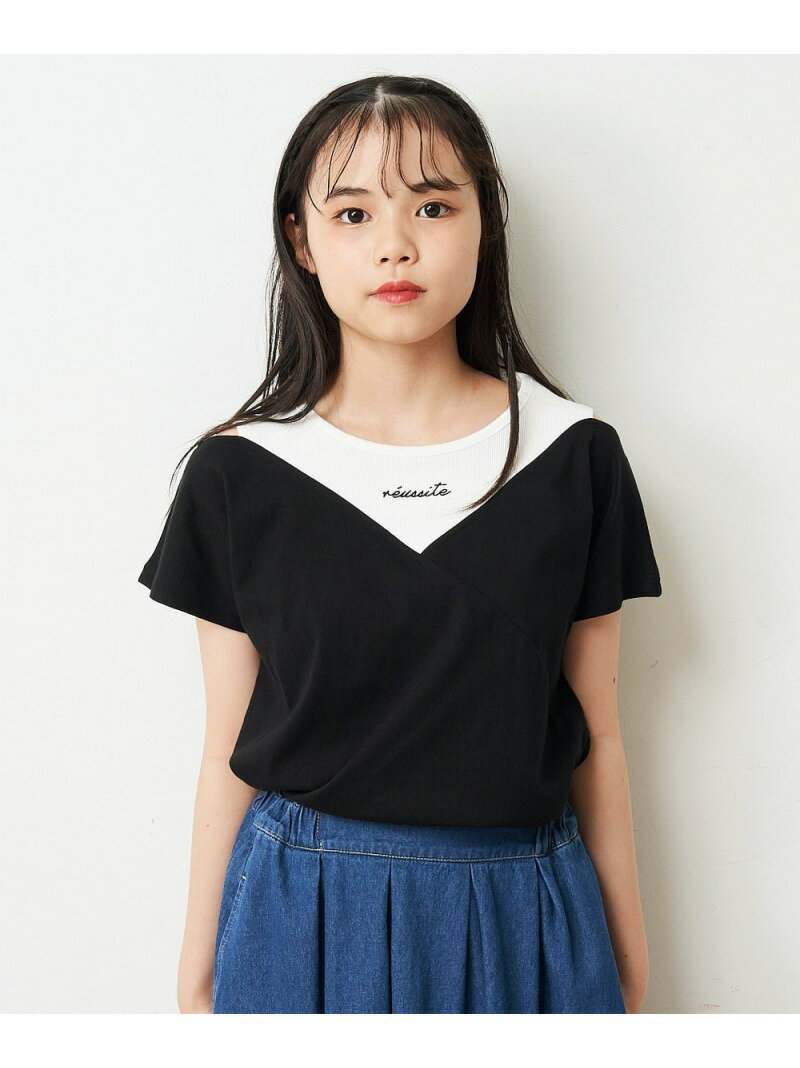 【SALE／19%OFF】[140-150]オフショルダーロゴTシャツ a.v.v アー・ヴェ・ヴェ カットソー カットソーその他 ブラック パープル【RBA_E】[Rakuten Fashion]