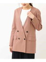 【SALE/60%OFF】麻混ノーカラ-Wブレストジャケット a.v.v アー・ヴェ・ヴェ ジャケット・アウター ノーカラージャケット ベージュ【RBA_E】[...