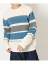 【SALE/55%OFF】【洗濯機で洗える】大人ボーダークルーネックニット a.v.v アー・ヴェ・ヴェ トップス ニット グリーン ブルー ネイビー ベージュ...