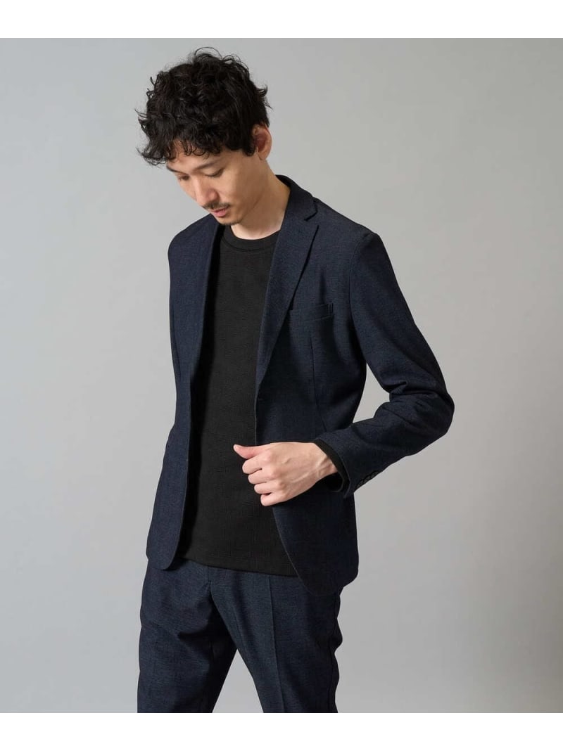 【SALE／23%OFF】【イージーケア/ストレッチ】スマートシャンブレーテーラードジャケット(セットアップ可) a.v.v アー・ヴェ・ヴェ ジャケット・アウター テーラードジャケット・ブレザー ネイビー【RBA_E】【送料無料】[Rakuten Fashion]