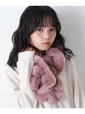 【SALE／20%OFF】[KIDS]フリルフェイクファーティペット a.v.v アー・ヴェ・ヴェ ファッショングッズ ストール ピンク グレー【RBA_E】[Rakuten Fashion]