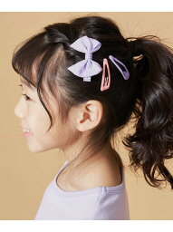 [KIDS]リボンクリップ a.v.v アー・ヴェ・ヴェ ヘアアクセサリー その他のヘアアクセサリー パープル ブルー[Rakuten Fashion]