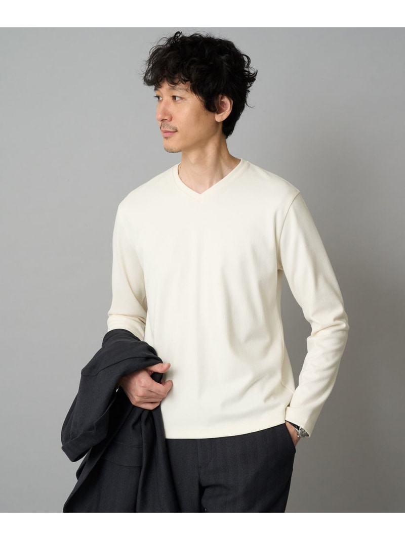 【イージーケア/洗濯機で洗える】アゼダブルフェイスVネックTシャツ 通勤/ビジネス/ジャケット＜ON/OFF..