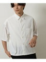 【SALE/50%OFF】【白シャツ】クロップド丈ワイドシルエットシャツ(五分袖) a.v.v アー・ヴェ・ヴェ トップス シャツ・ブラウス ホワイト【RBA_...