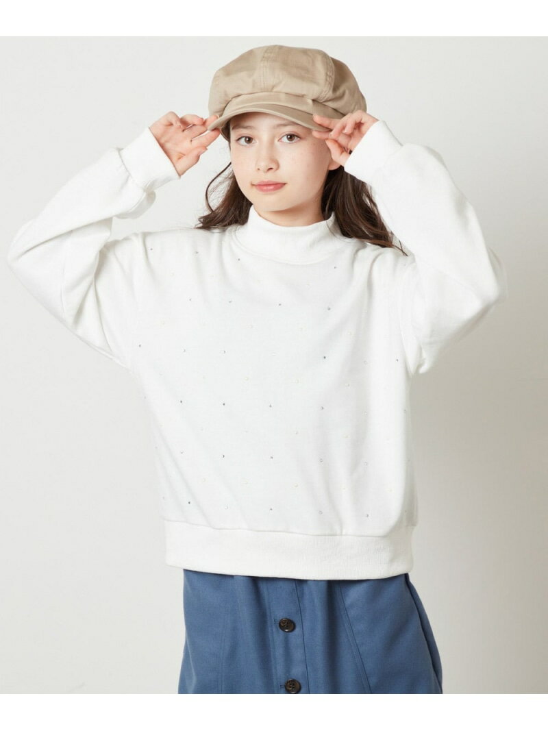 【SALE／65%OFF】[100-130]ショート丈ビジュートレーナー a.v.v アー・ヴェ・ヴェ トップス スウェット・トレーナー グレー ホワイト【RBA_E】[Rakuten Fashion]