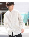 【SALE/37%OFF】ストライプバンドカラーシャツ a.v.v アー・ヴェ・ヴェ トップス シャツ・ブラウス ネイビー グリーン ブラック【RBA_E】[R...