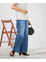【SALE/30%OFF】【接触冷感/ストレッチ】デニムワイドパンツ a.v.v アー・ヴェ・ヴェ パンツ その他のパンツ ネイビー ブルー【RBA_E】【送料...