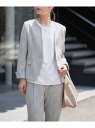 【SALE/20%OFF】【洗える/セットアップ対応】メランジグレンチェック柄キーネックジャケット【LANATEC(ラナテック)】 a.v.v アー・ヴェ・ヴェ...