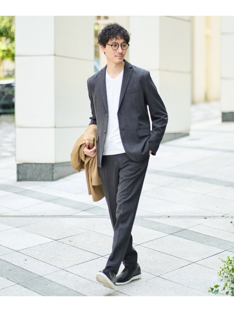 【イージーケア/シワになりにくい】スマートジャケット 秋リライト【洗濯機で洗える/ストレッチ】＜ON/OFF SERIES＞ a.v.v アー・ヴェ・ヴェ ジャケット・アウター テーラードジャケット・ブレザー ネイビー【送料無料】[Rakuten Fashion]