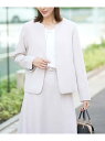 【SALE/40%OFF】【洗える/イージーケア】ダブルクロスキーネックジャケット a.v.v アー・ヴェ・ヴェ ジャケット・アウター ノーカラージャケット ブ...