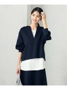 【SALE/40%OFF】【セットアップ対応】スリットネックダンボールトップス a.v.v アー・ヴェ・ヴェ トップス スウェット・トレーナー ネイビー グレー...