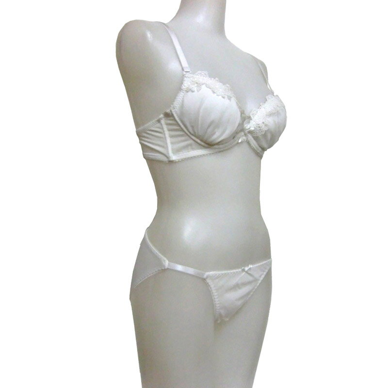 花モチーフ ブラジャー ＆ ショーツ セット (B65/B70/B75/C65/C70/C75/D65/D70/D75） 下着 セット ブラセット ブラ 女性 レディース ブラショー メール便送料無料 3