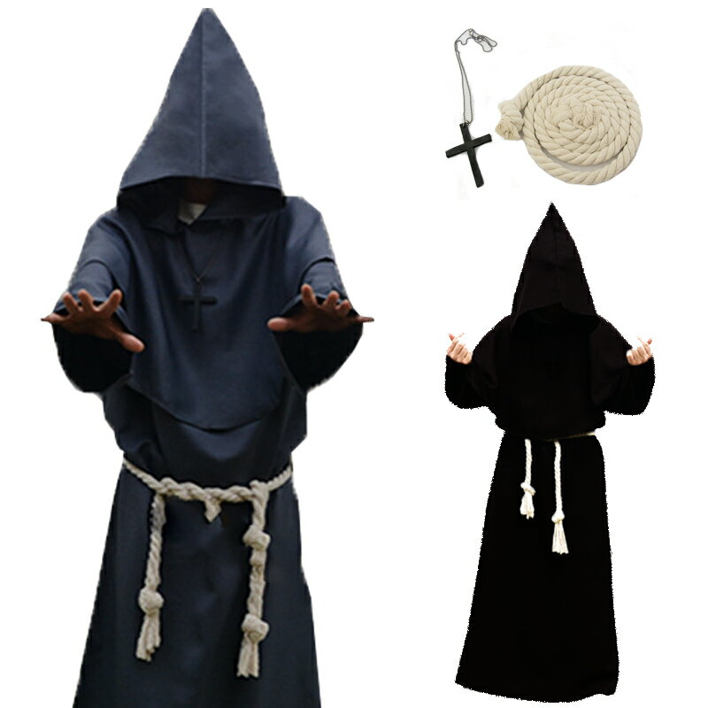 乐天商城 - ハロウィンコスプレセット　神父服　牧師　魔法使い (ev0003)ハロウィン　コスプレ