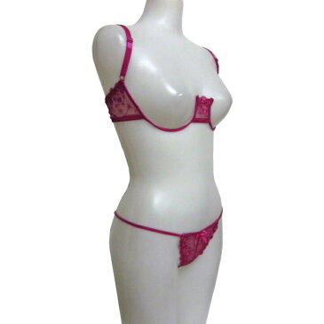 【メール便送料無料】 セクシーカップレスブラジャー&Tバックショーツセット 【カップレスブラ】 【上下セット】 【Tバック】 【セクシーランジェリー】