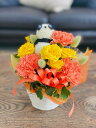 ※夏季チルド便※パンダの生花アレンジメント🐼【送料&ラッピング、札無料】