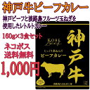 ★淡路島フルーツ玉ねぎと神戸ビーフ使用★神戸牛ビーフカレー3袋セット【レトルトカ