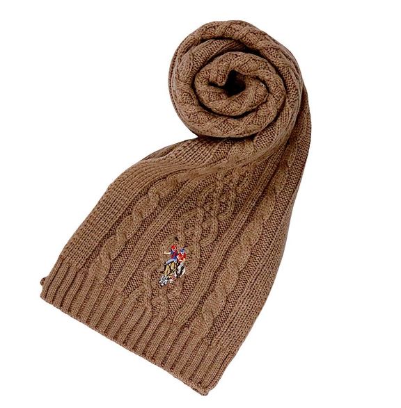 U.S.POLO ASSN マフラー 2024AWモデル USPA-2014 447167 CAMEL キャメル レディース メンズ ユーエスポロ アッスン ギフト プレゼント 贈呈品 クリスマス バレンタイン ホワイトデー 誕生日