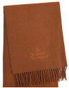 ヴィヴィアン ウエストウッド マフラー 81030007 W001Z C410 CINNAMON シナモン Vivienne Westwood WOOL SCARF スカーフ 防寒 オレンジ くすみ 赤 レッド プレゼント シンプル ロゴ オーブ 無地 刺繍 ヴィヴィアン