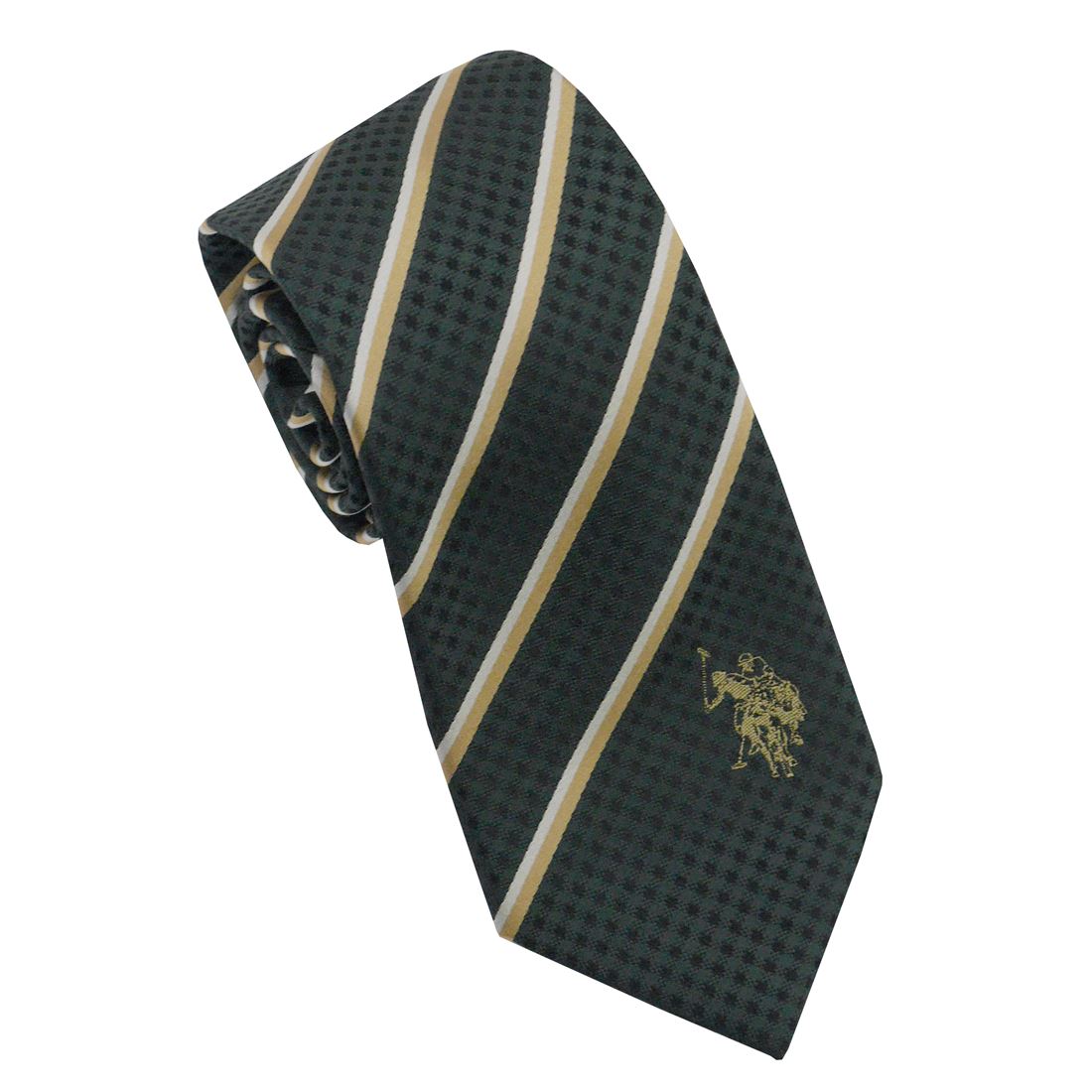 U.S. POLO ネクタイ(先幅:約8cm)USPA-104 GREEN/BEIGE 2024AW グリーン/ベージュ 送料無料 プレゼント ギフト メンズ