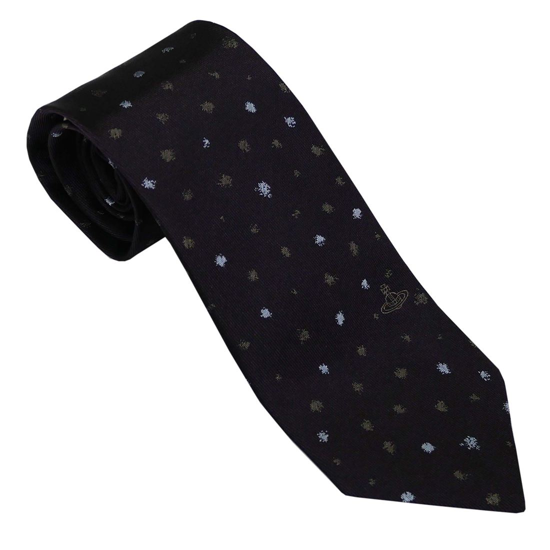 Vivienne Westwood ヴィヴィアンウエストウッド ネクタイ AW2025モデル 81050004-W0199-J411 AUBERGINE パープル系 8.5cm シルク100％ 送料無料 プレゼント ギフト メンズ 専用BOX 就職祝い 父の日 バレンタイン クリスマス