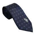 U.S. POLO ネクタイ 143202(先幅:約8cm)USPA-36 NAVY/WHITE ネイビー ホワイト プレゼント ギフト メンズ