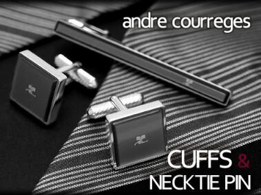 クレージュ ネクタイピン 【andre courreges アンドレ・クレージュ】　ネクタイピン＆カフスセット　アクリル グレー　ACT5004-ACC10004 ギフトBOX付き 送料無料 ギフト 人気 高級 ブランド 成人式 就職祝い 父の日 バレンタイン クリスマス