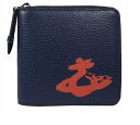 Vivienne Westwood ヴィヴィアンウエストウッド財布 二つ折り財布(開閉ファスナー) Vivienne Westwood 51010043 K402 NAVY/ORANGE MELIH NAVY/ORANGE ネイビー オレンジ 送料無料 プレゼント ギフト 革小物 クリスマス バレンタイン ホワイトデー 誕生日 成人(4)