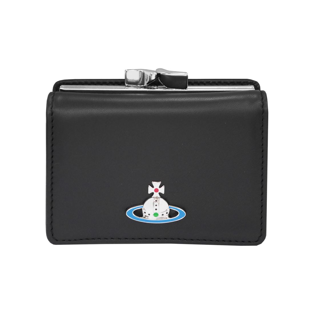 Vivienne Westwood ヴィヴィアンウエストウッド NAPPA 51010018-L001L 三つ折り財布(小銭ガマ口) NAPPA LEATHER N403 BLACK 送料無料 プレゼント ギフト 革小物 クリスマス バレンタイン ホワイトデー 誕生日 成人