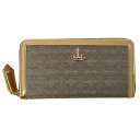 Vivienne Westwood ヴィヴィアンウエストウッドRE-JACQUARD ORBORAMA CLASSIC 51050023-W00I2　ラウンドファスナー長財布　R401 GOLD/GREY 送料無料 プレゼント ギフト 財布 革小物